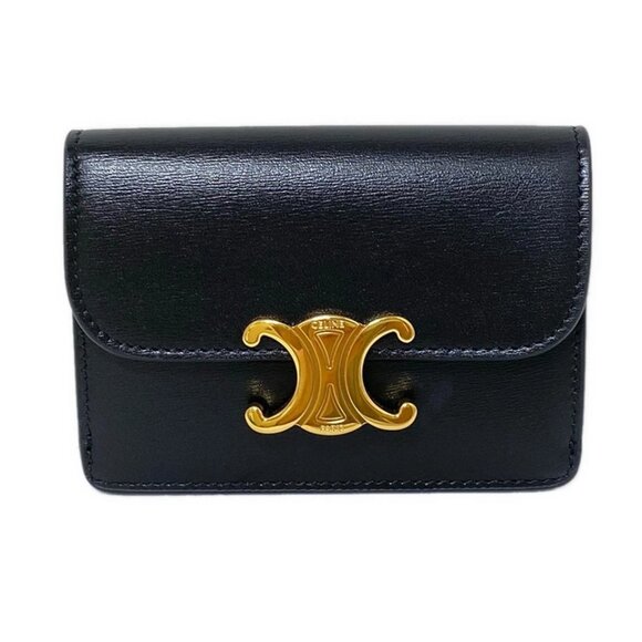 CELINE - Black Leather Business Card Holder 577-073025 - Picture 1 of 5
